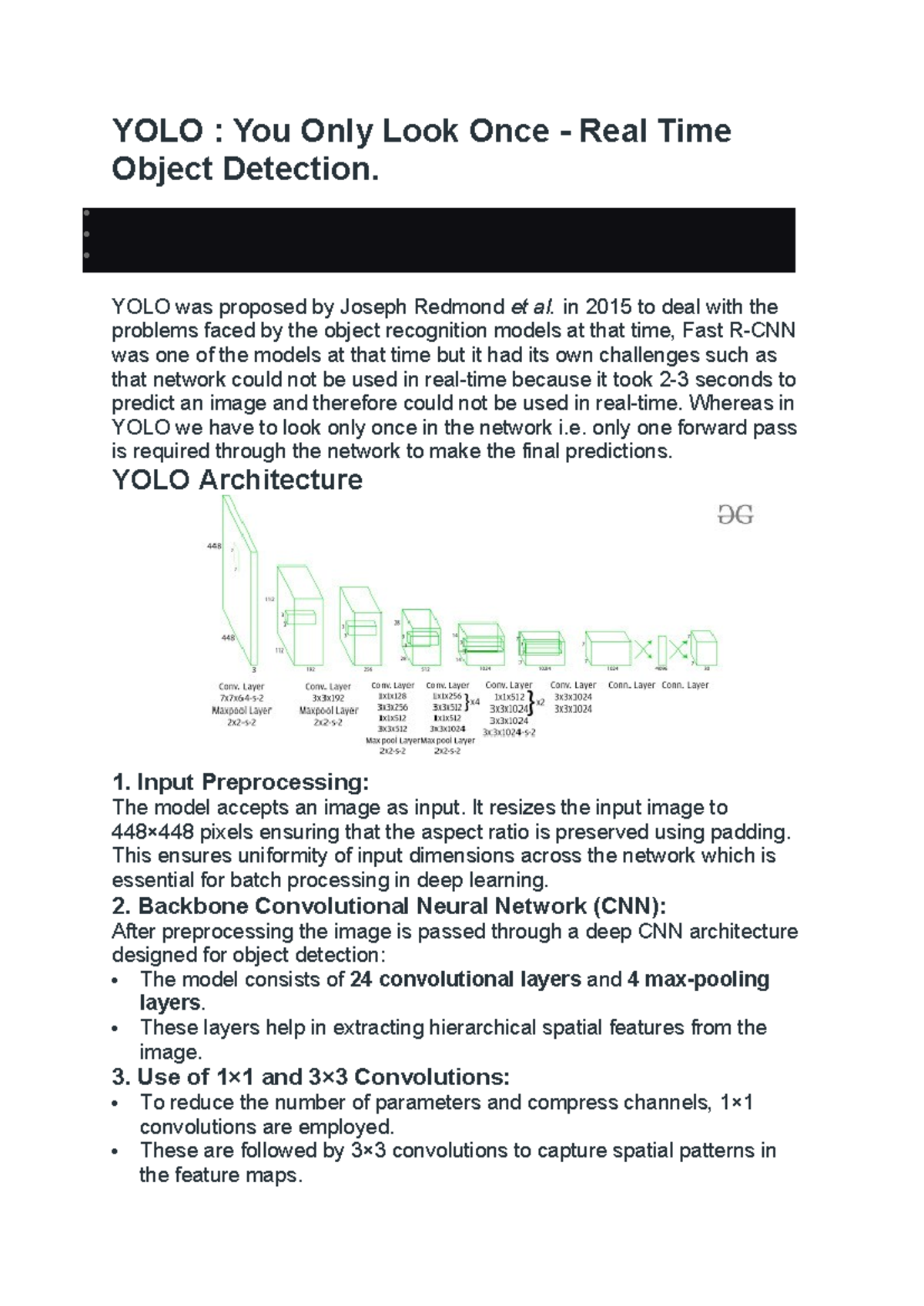 YOLO 101: Detailed Notes on Real-Time Object Detection Techniques - Studocu