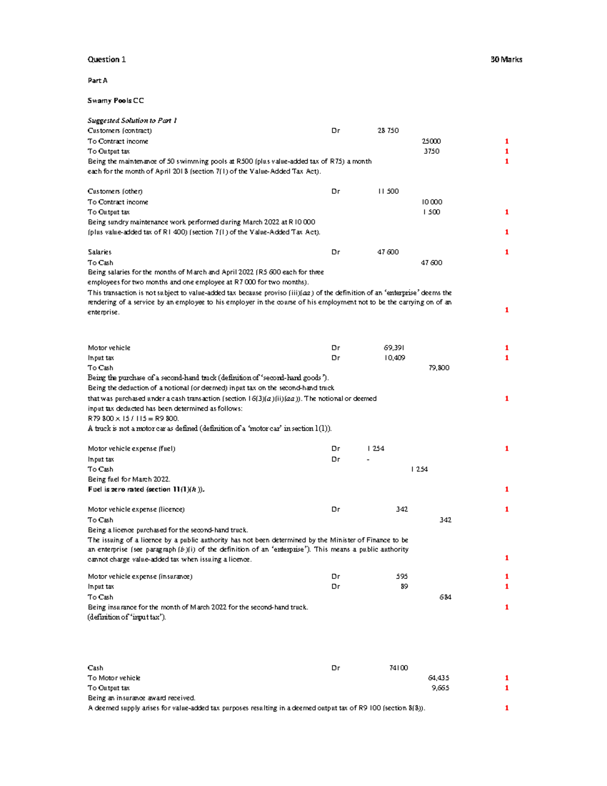 Assessment 1 2023 Tax 300 Suggested Solutions and Calculations - Studocu