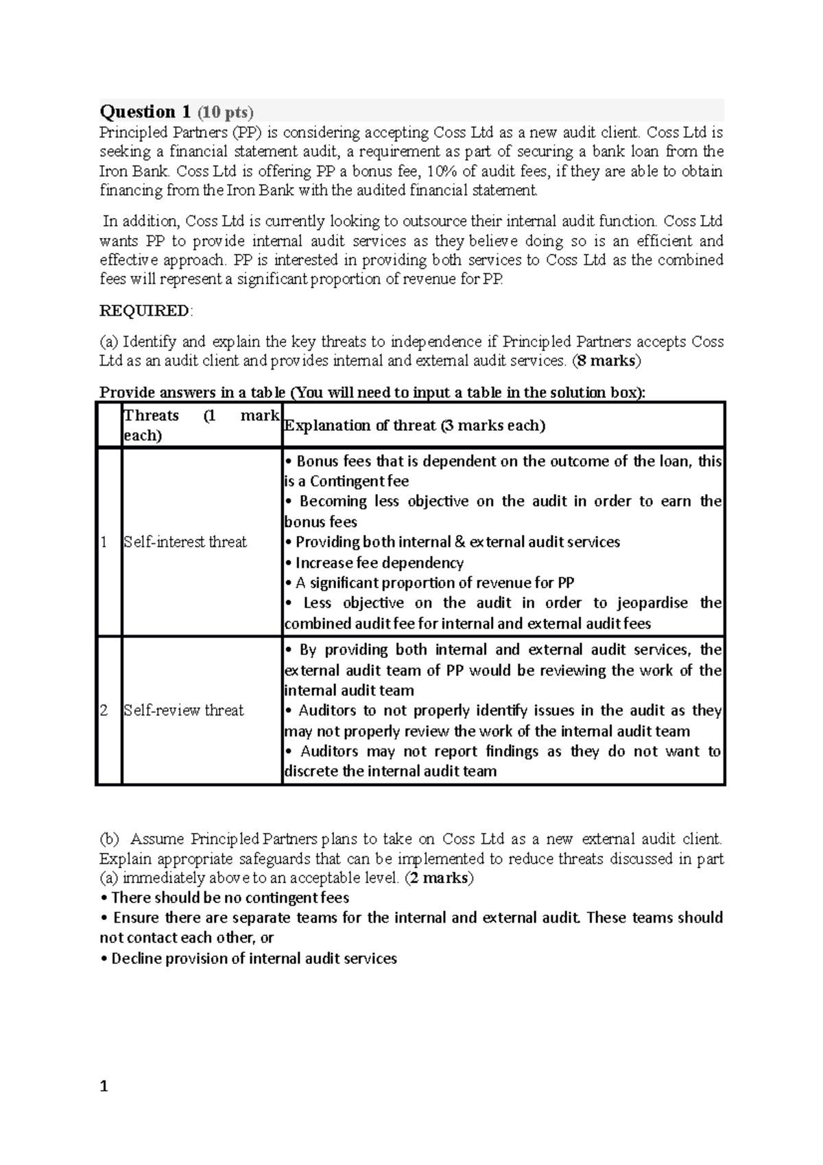 Final Exam 2021 Semester 1 Audit Case Study Questions and Answers - Studocu
