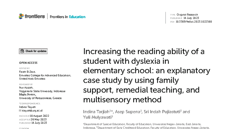 Feduc-08: Enhancing Reading Skills in Dyslexic Elementary Students ...