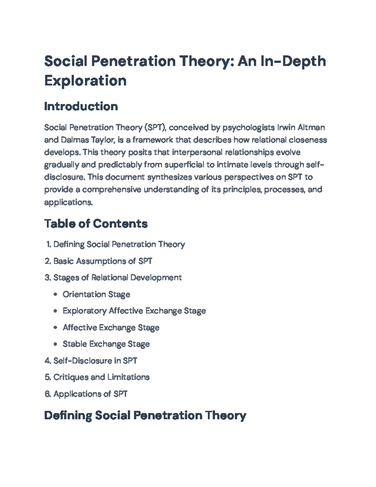 Social Penetration Theory: Framework, Stages, and Applications - Social ...