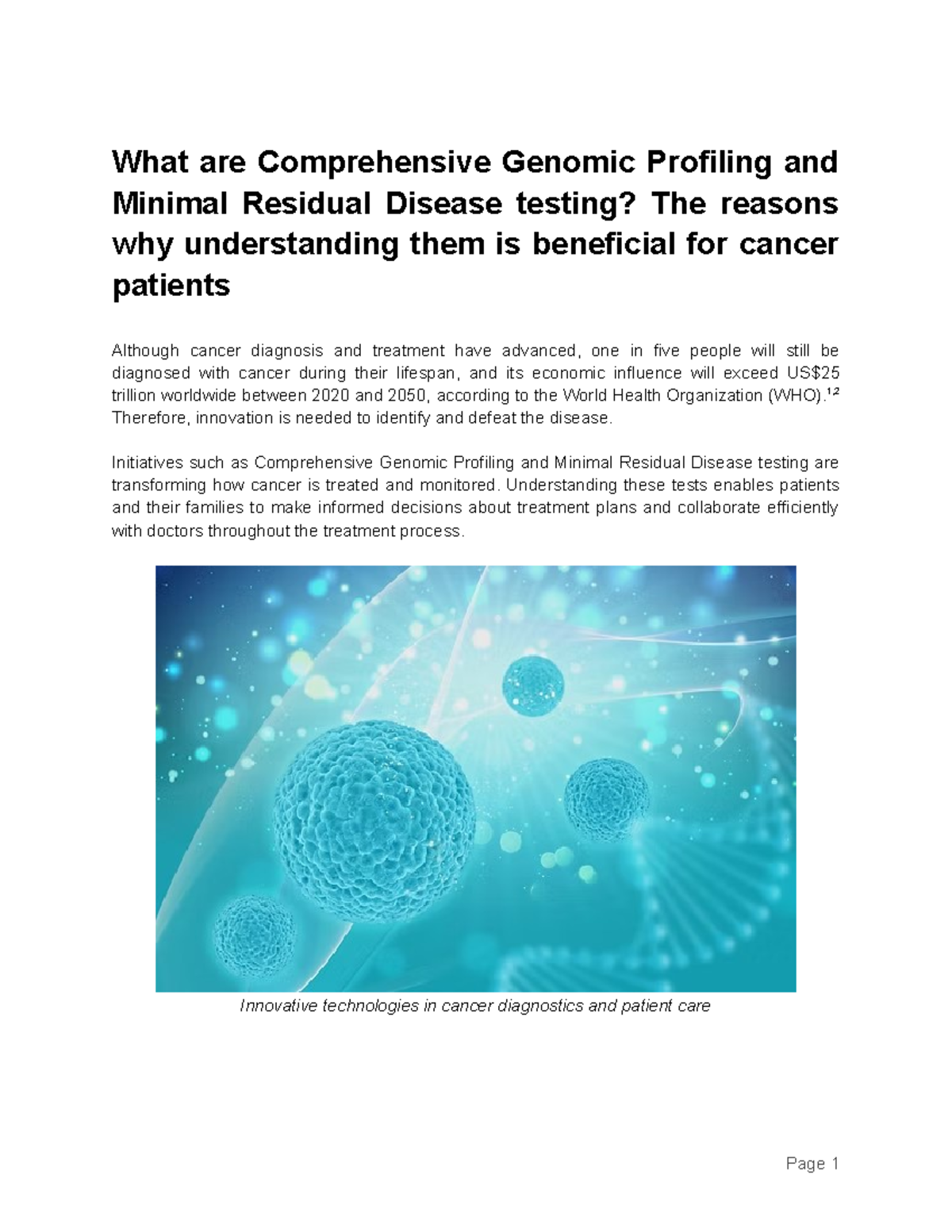 56 Comprehensive Genomic Profiling & MRD Testing: Benefits for Cancer ...