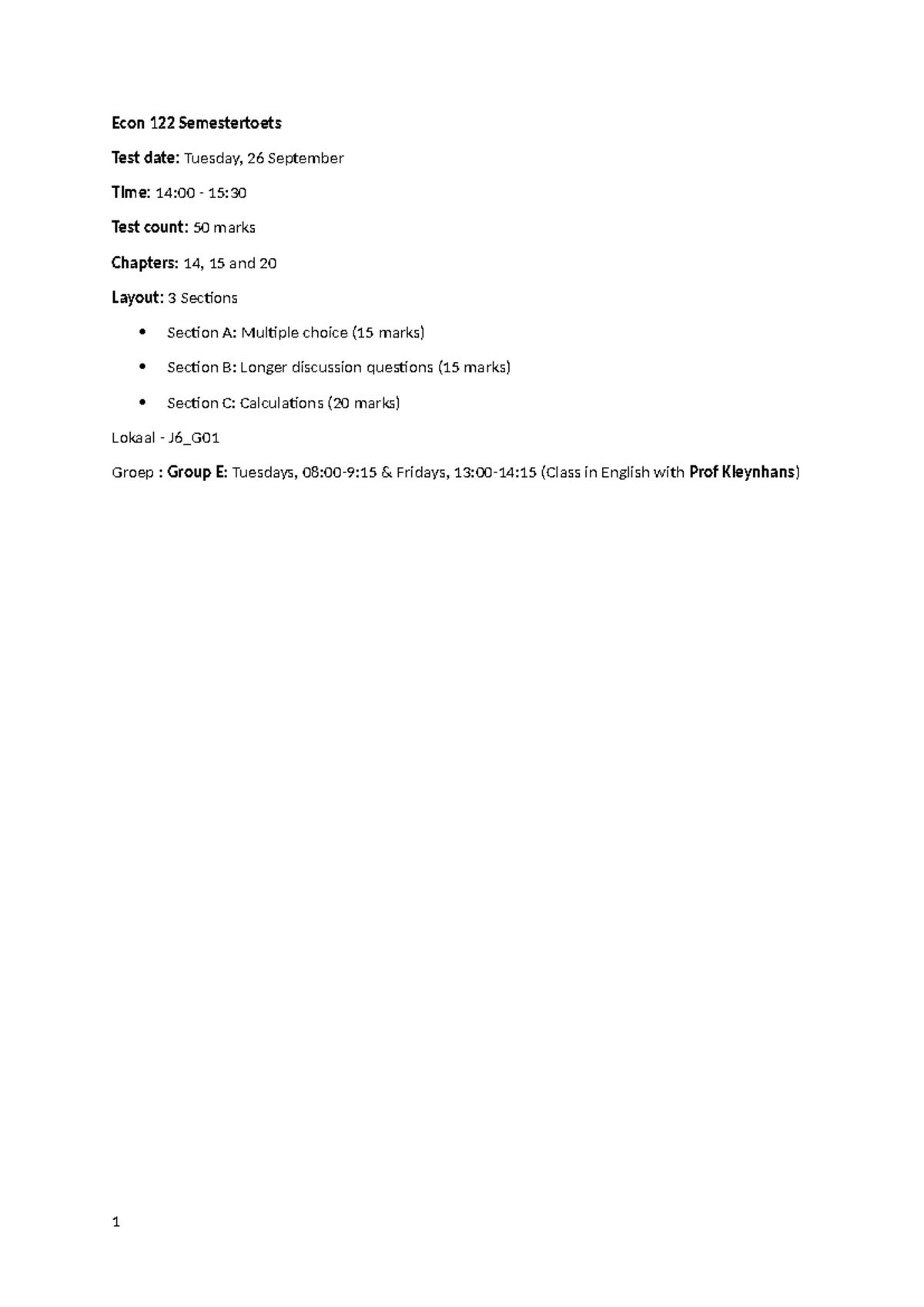 Econ 122 Midterm Exam Notes: Chapters 14, 15, & 20 Overview - Studocu