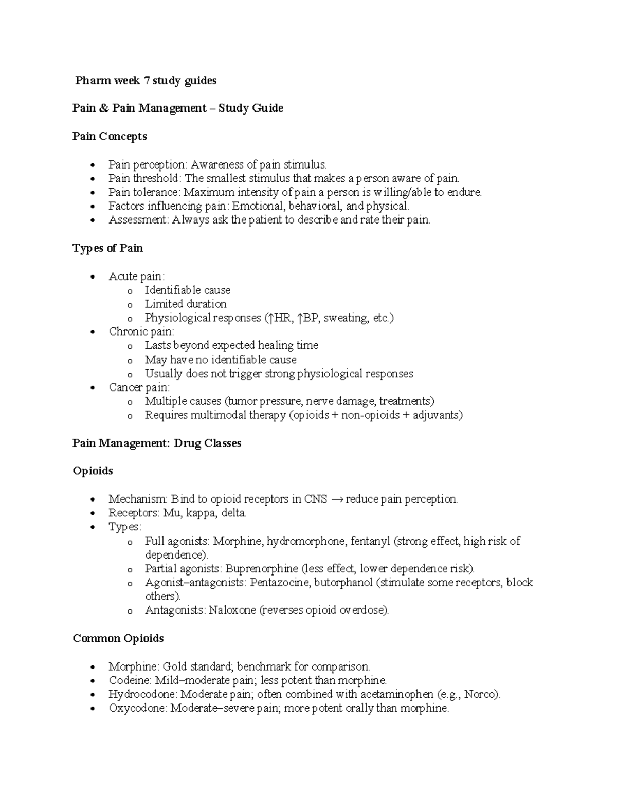 Pharm 101: Study Guide on Pain Management, Inflammation & Bone Health ...