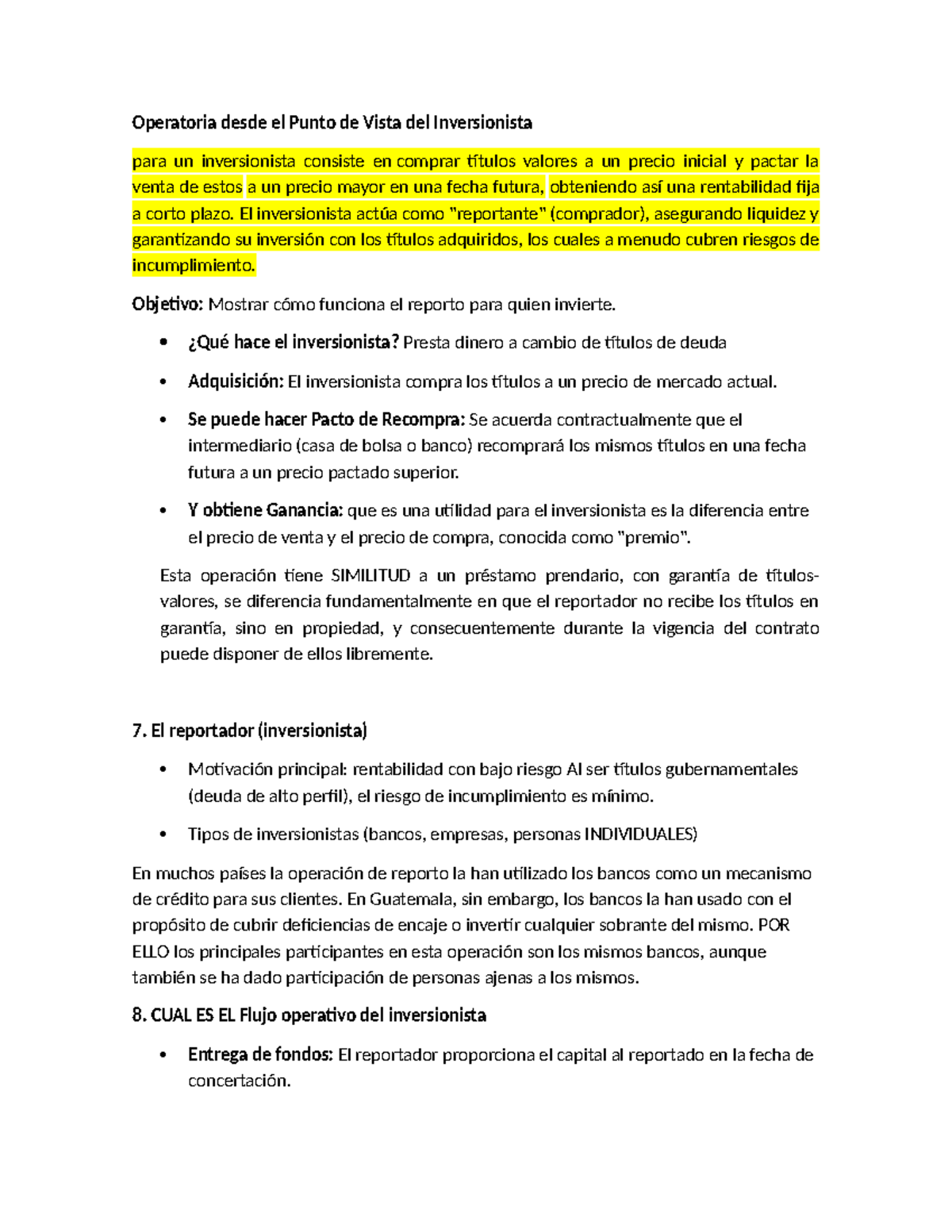 Operatoria del Reporto para Inversionistas: Análisis y Funcionamiento ...