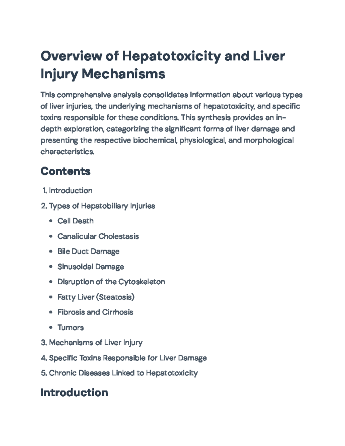 Understanding Hepatotoxicity: Mechanisms and Types of Liver Injury ...
