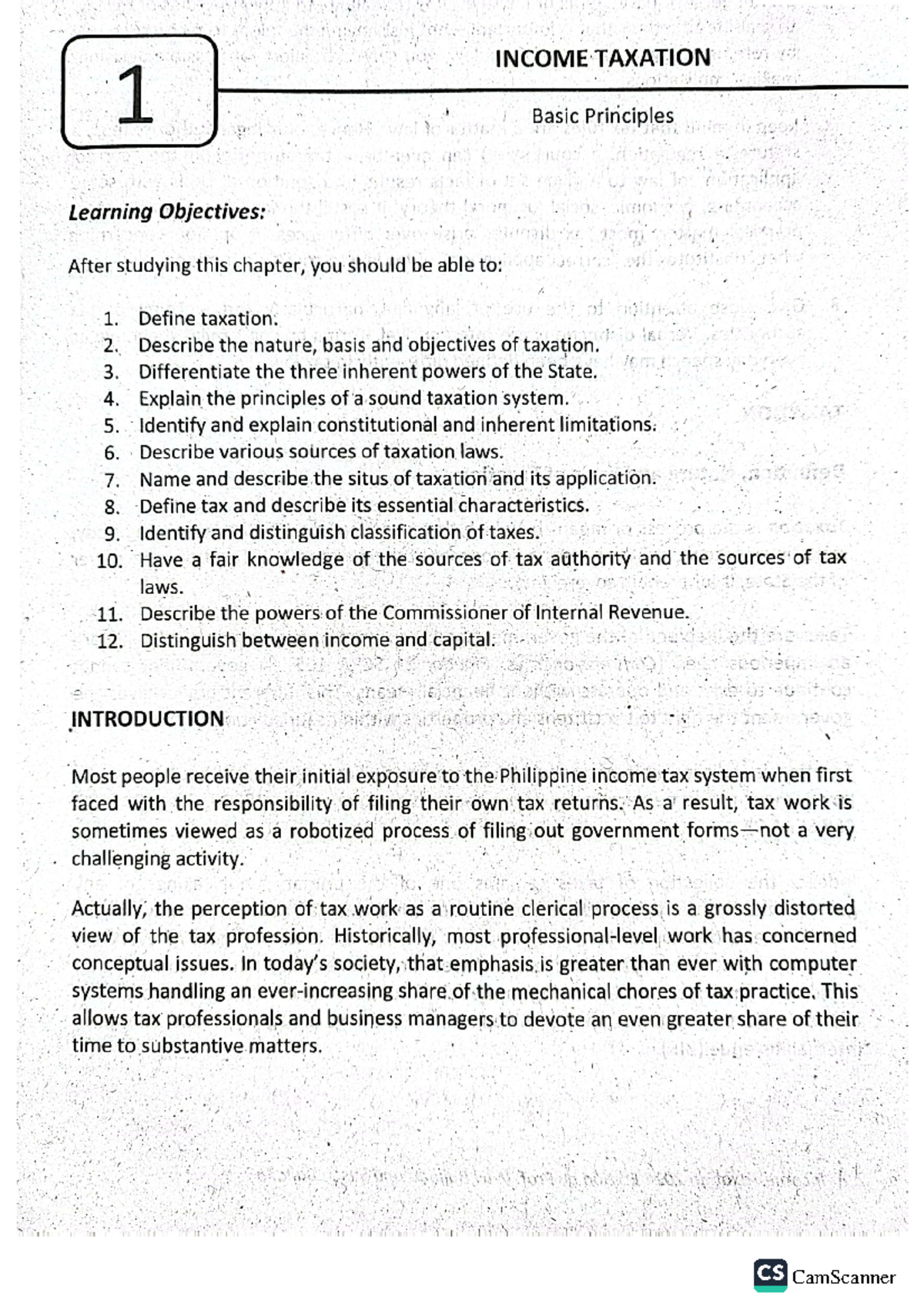 TAX 311 Chapter 1: Fundamental Concepts of Income Taxation - Studocu
