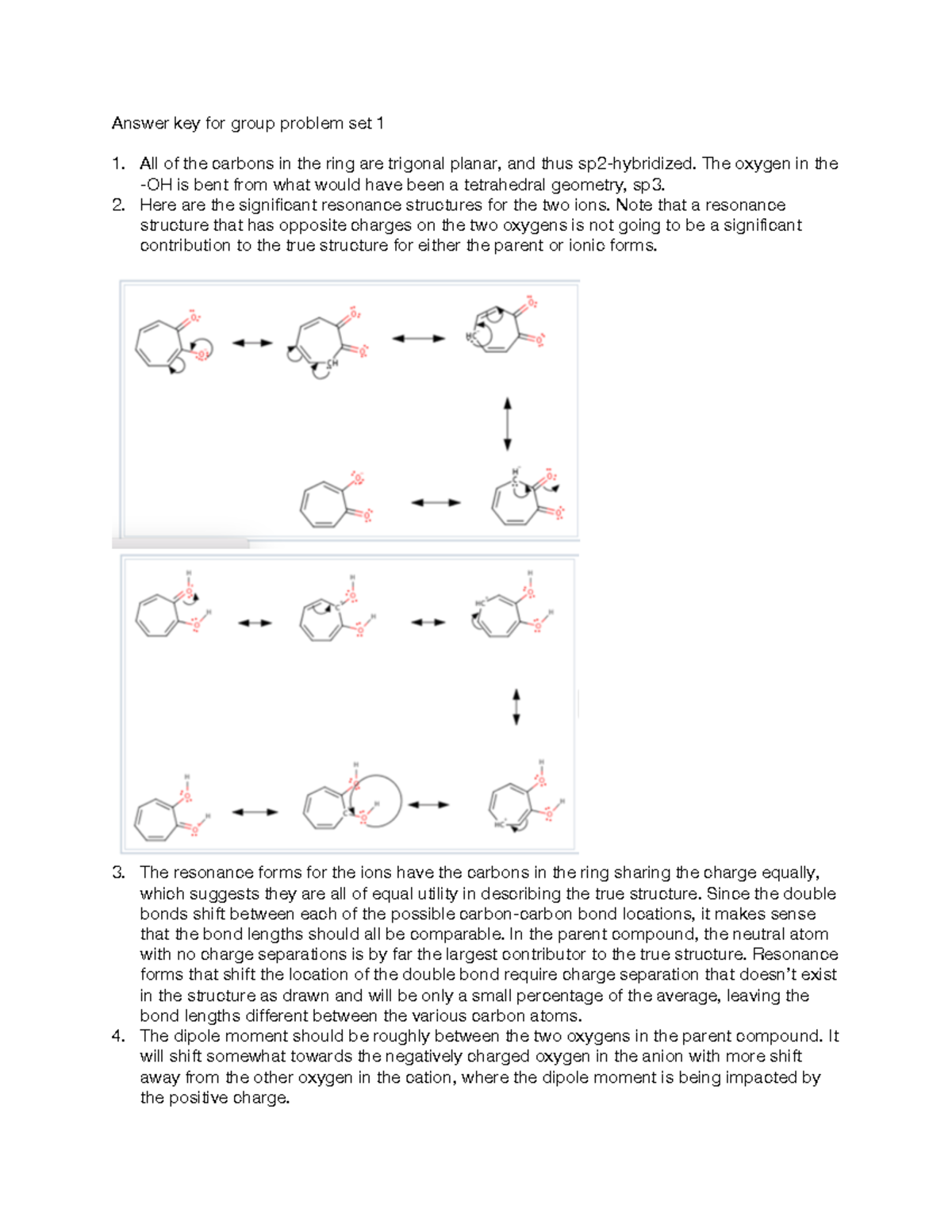 Orgo Group Problem Set 1 Answer Key and Explanation - Studocu