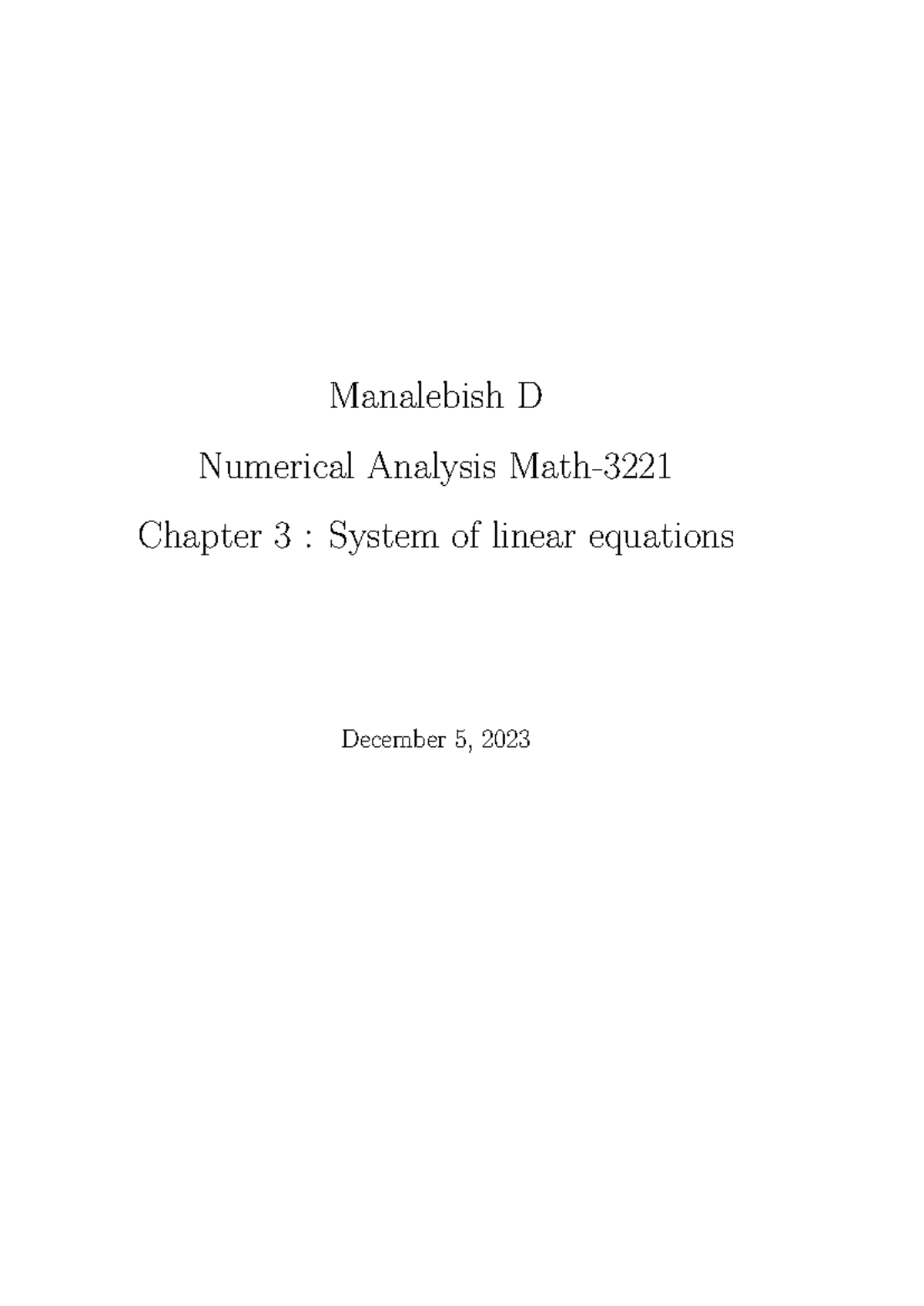 Chapter 4: Finite Differences in Numerical Analysis (Math 101) - Studocu