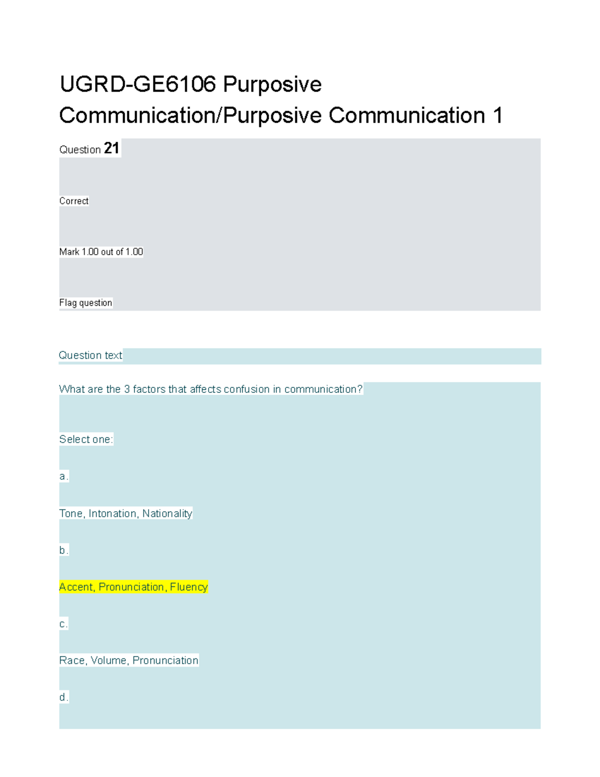 UGRD-GE6106 Purposive Communication - Prelim Exam Questions 2021 - Studocu