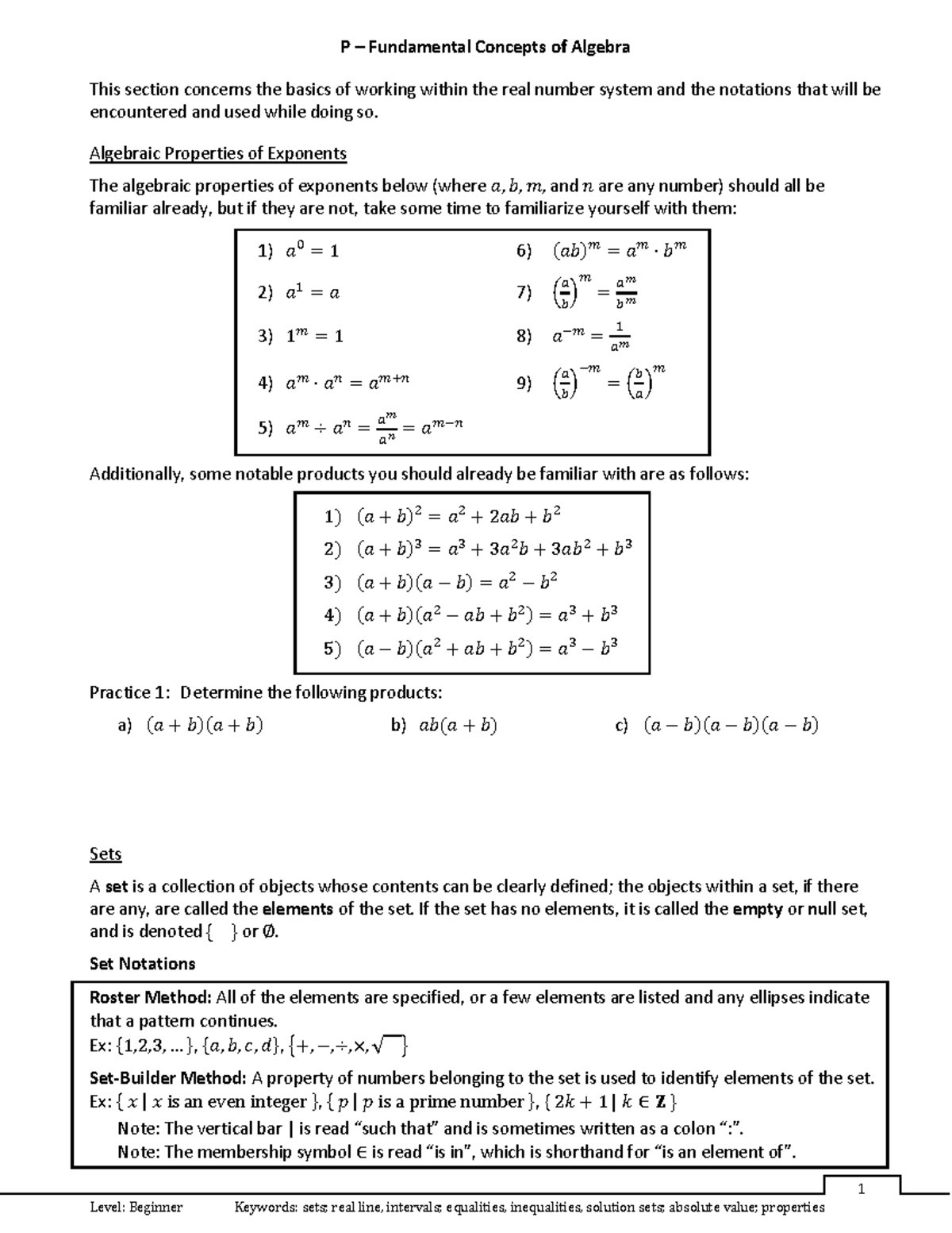 Intermediate Algebra: Fundamental Concepts of Functions (MATH 101 ...