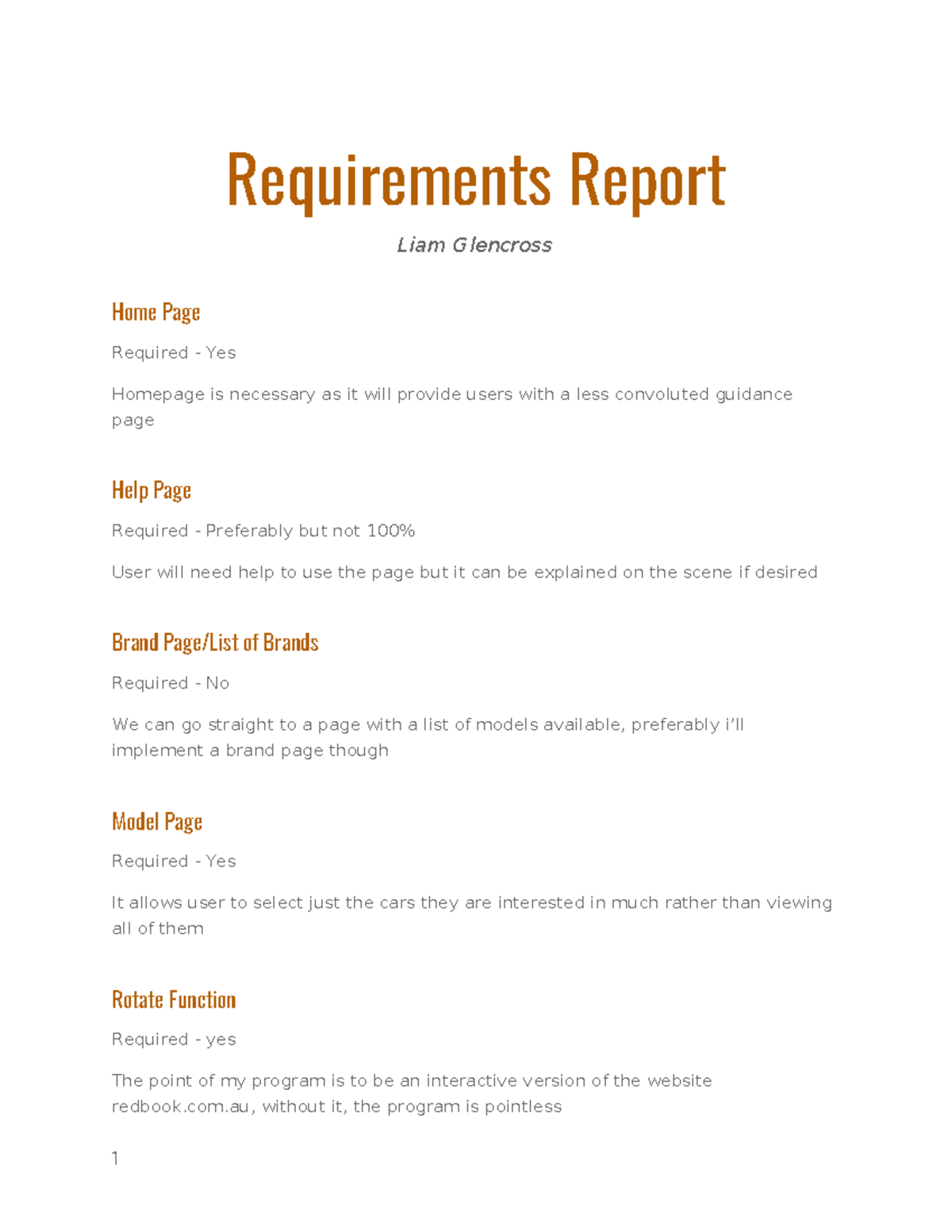 CS101 Requirements Report for Homepage & Model Page Features - Studocu