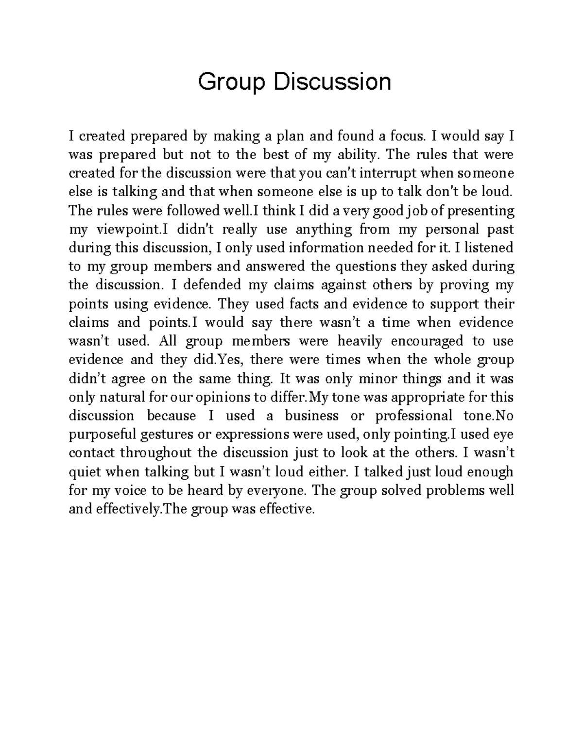 ENG 101: Group Discussion Reflection and Analysis Notes - Studocu