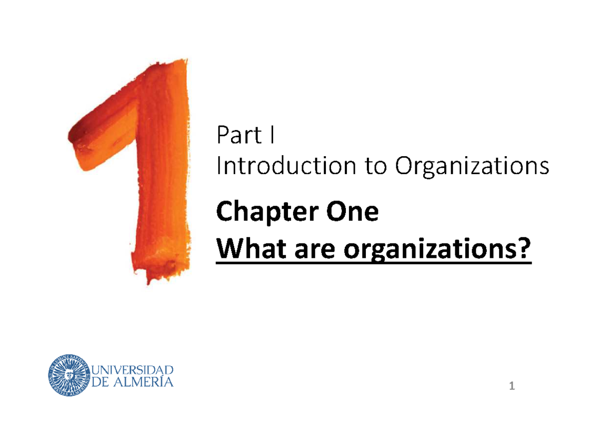 1 Slides CH1 What are organizations - Part IIntroduction to ...