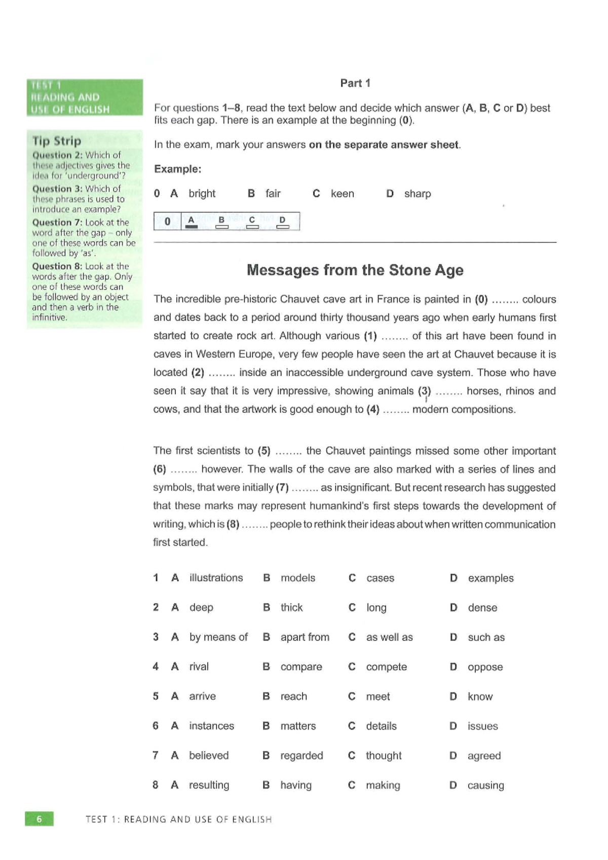 FCE 2: TEST 1 READING AND USE OF ENGLISH Practice Questions - Studocu