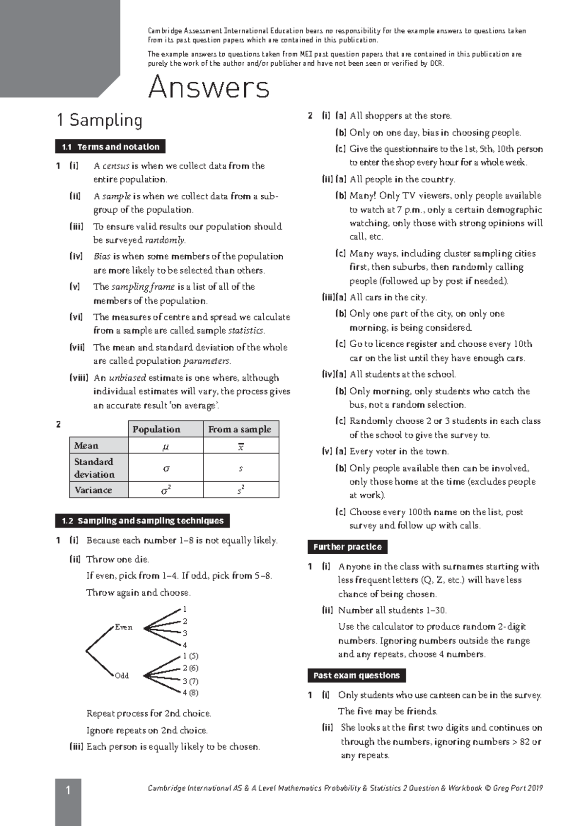 Cambridge AS & A Level Maths: Probability & Statistics 2 Answers - Studocu
