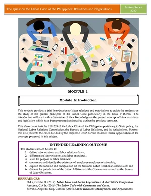 HRM module-1 - Module 1 - COLLEGE OF BUSINESS ADMINISTRATION MAJOR IN ...