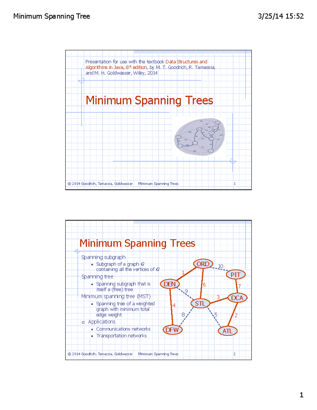 Minimum Spanning Tree Overview - COMP 352 Lecture Notes - Studocu