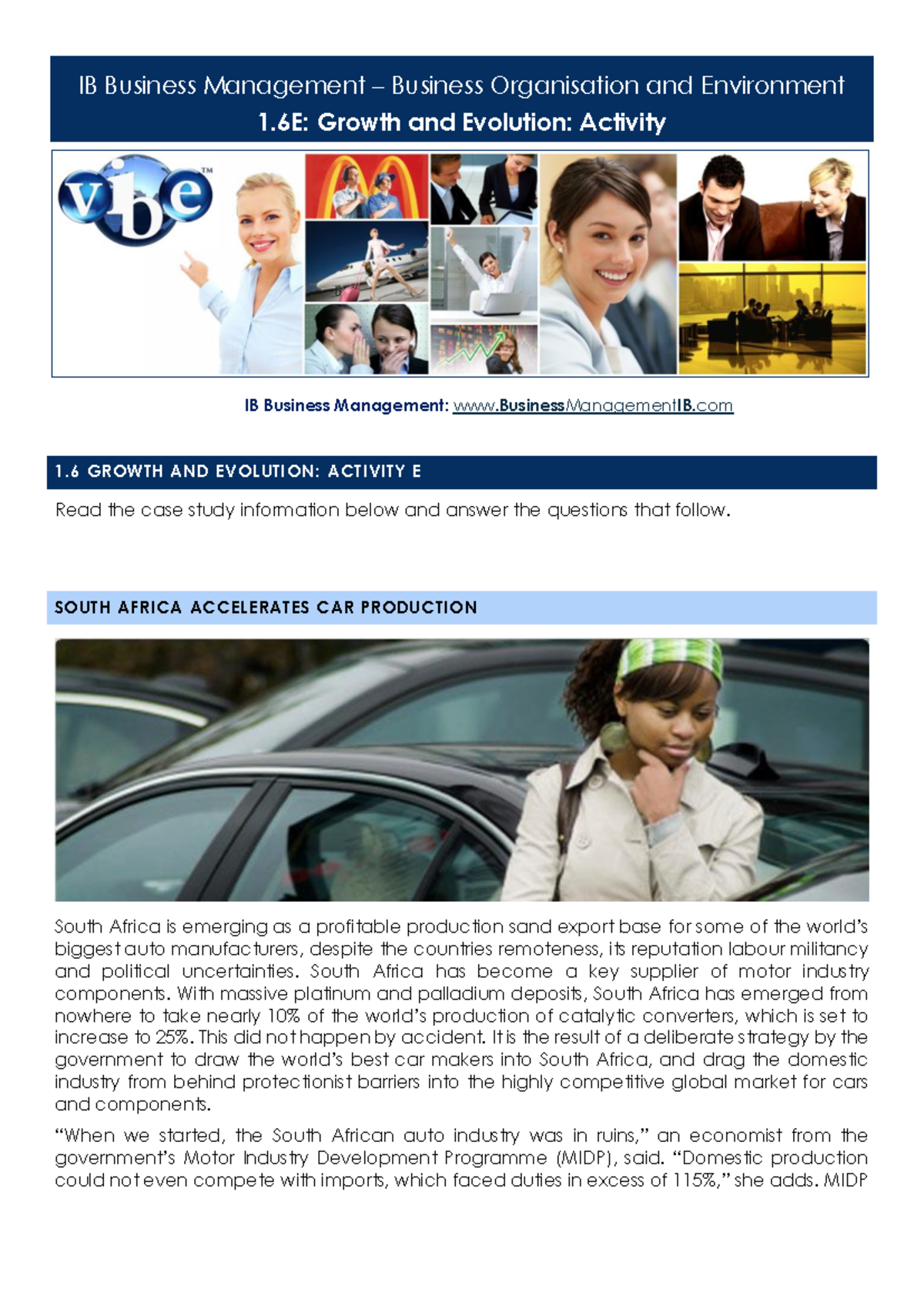 IB Business Management - 1.6 E: Case Study on Growth and Evolution ...
