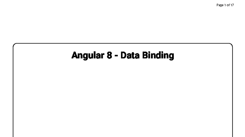 Angular 8 - Data Binding Overview and Implementation Guide - Studocu