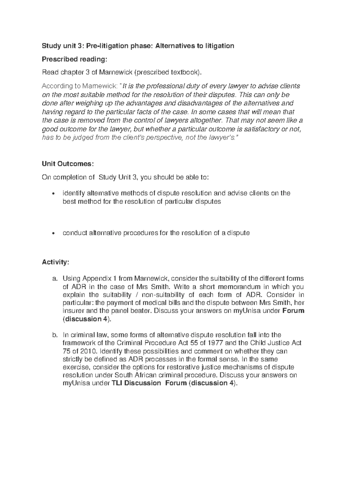 Study Unit 09: Drafting Exceptions & Applications to Strike Out - Studocu