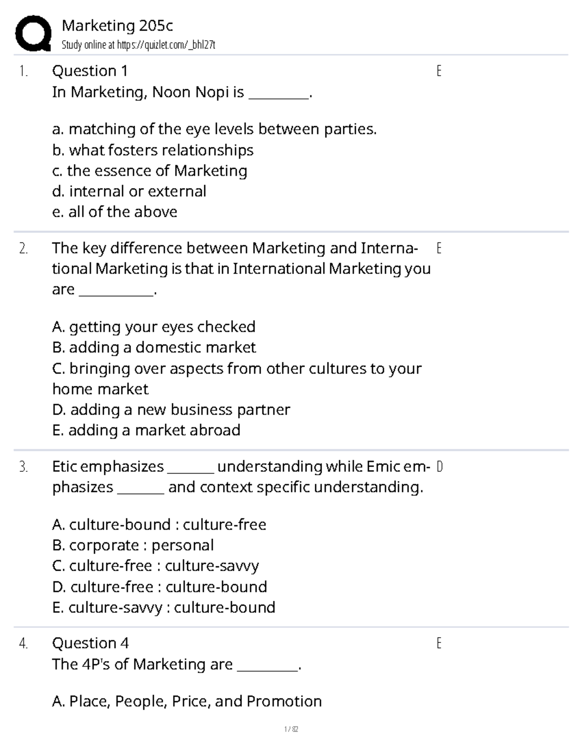 Marketing 205c Final Exam Study Guide: Key Concepts and Questions - Studocu