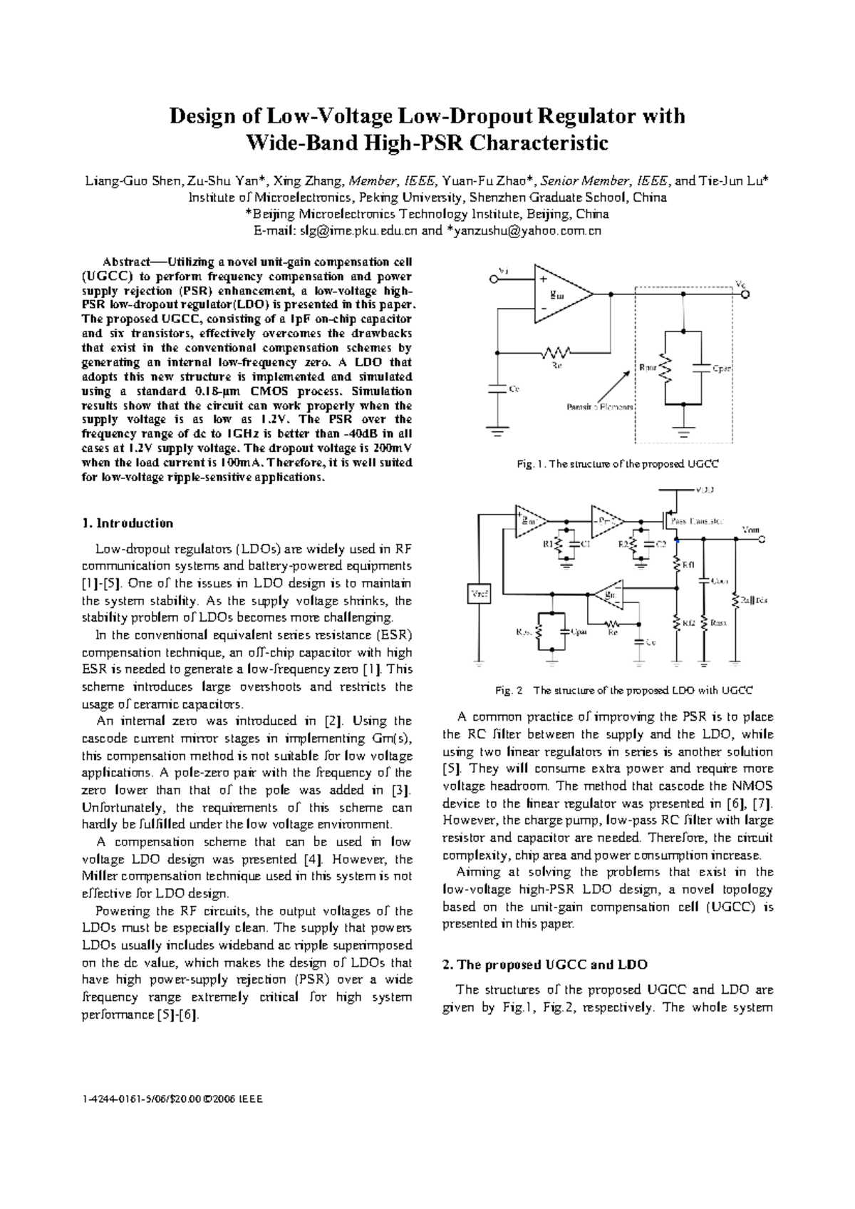 Design of High PSR LDO with UGCC for Low Voltage Applications - Studocu