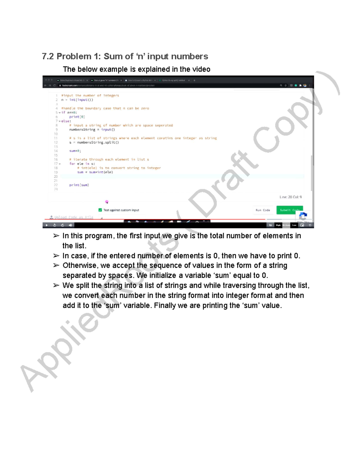 7.1 - 7.7 Programming Problems: Sum & Second Largest Element - Studocu