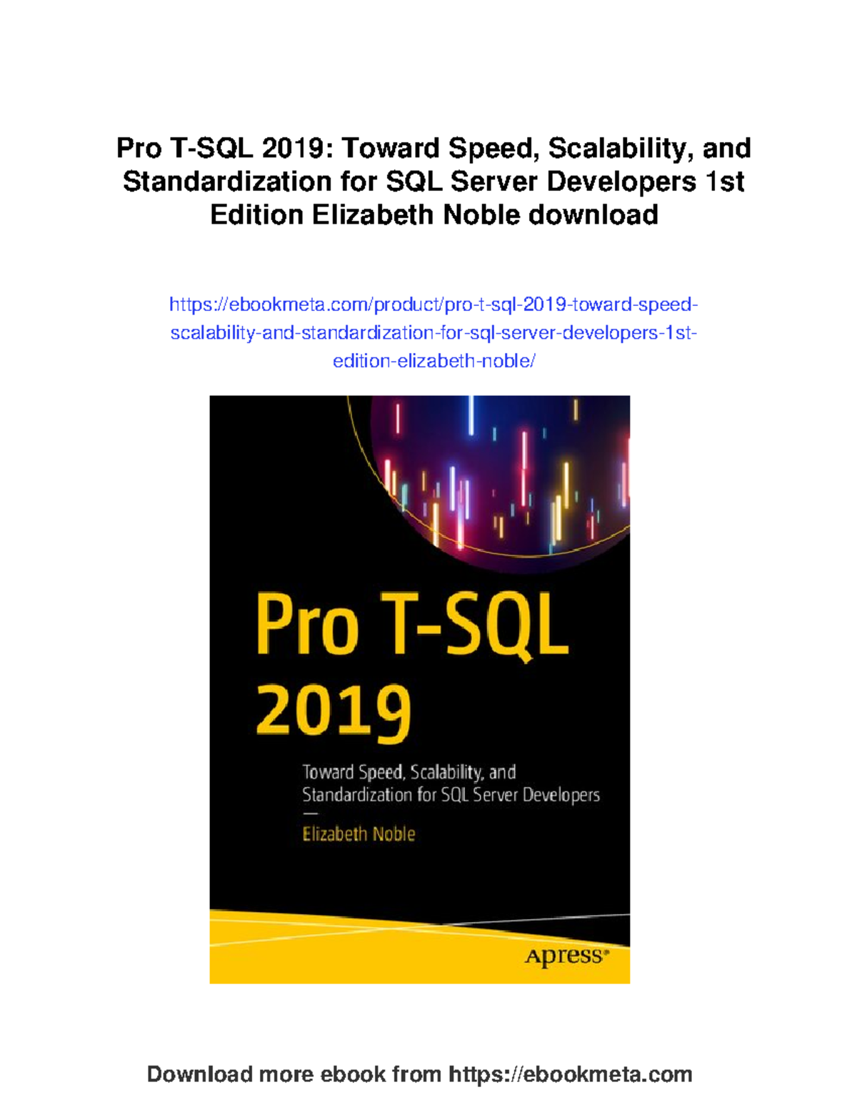 Pro 2019: Enhancing SQL Server Development Speed and Scalability - Studocu