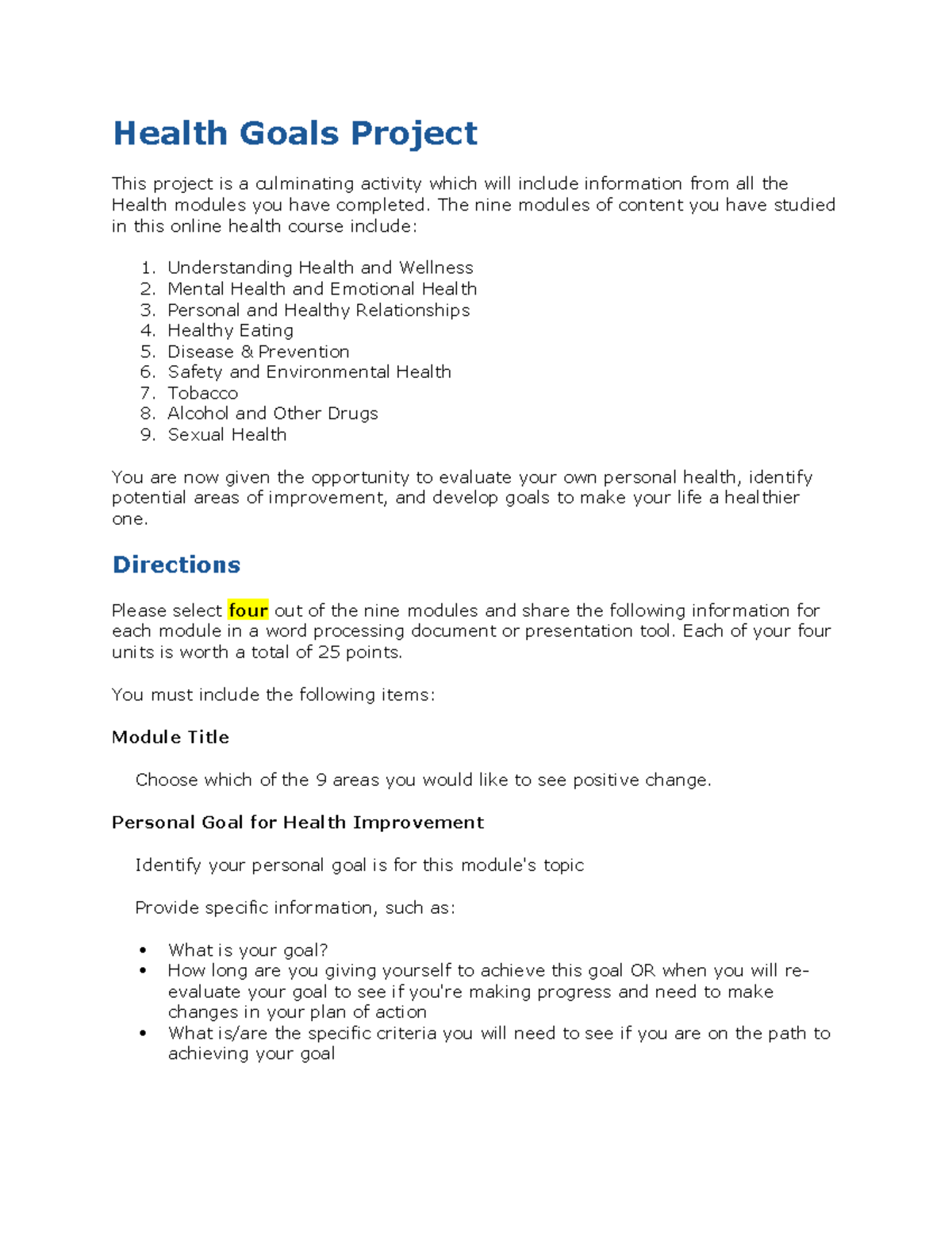 Health Goals Project - Health Goals Project This project is a ...