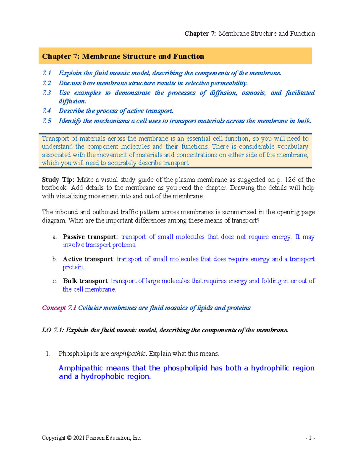 Bio12 ARG Answer Key 07 - Chapter 7: Membrane Structure & Function ...