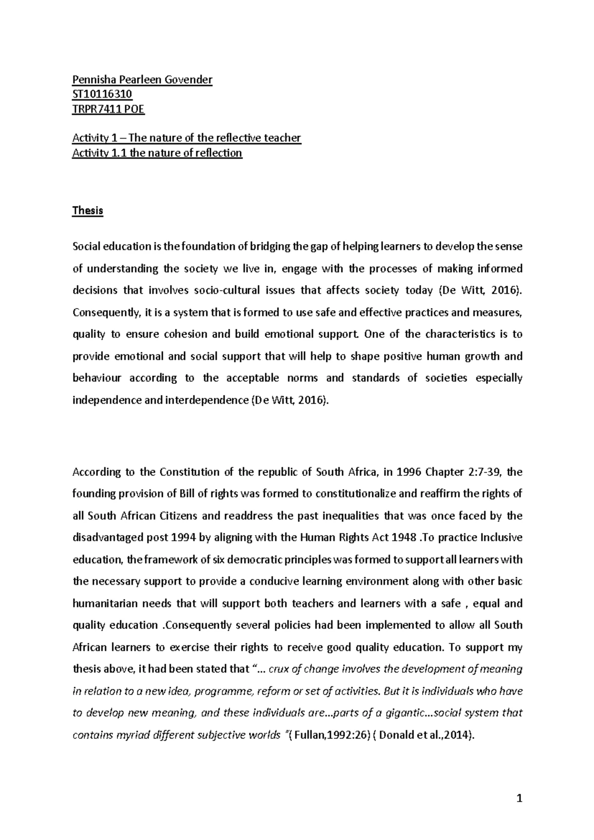 EDU 101: Essay on My Teaching Philosophy and Future Educator Role - Studocu