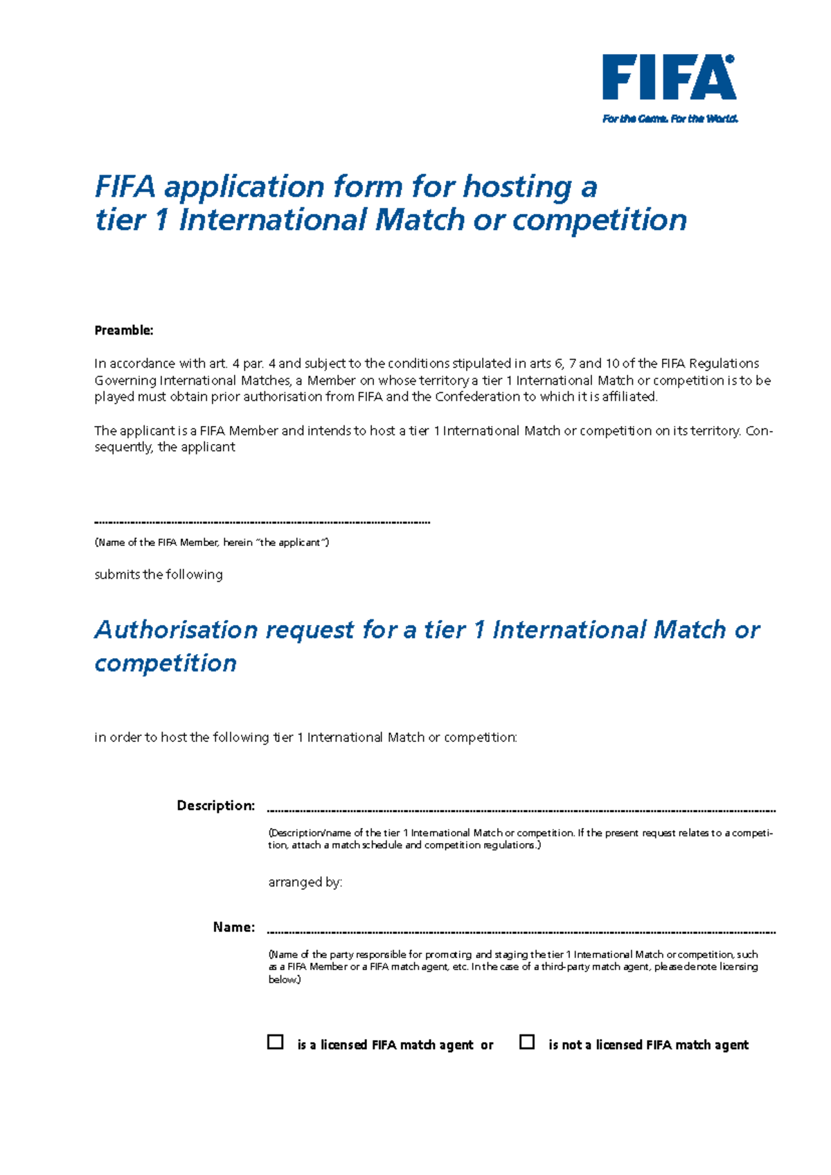 Math293 - FIFA Application for Hosting Tier 1 Matches - Studocu