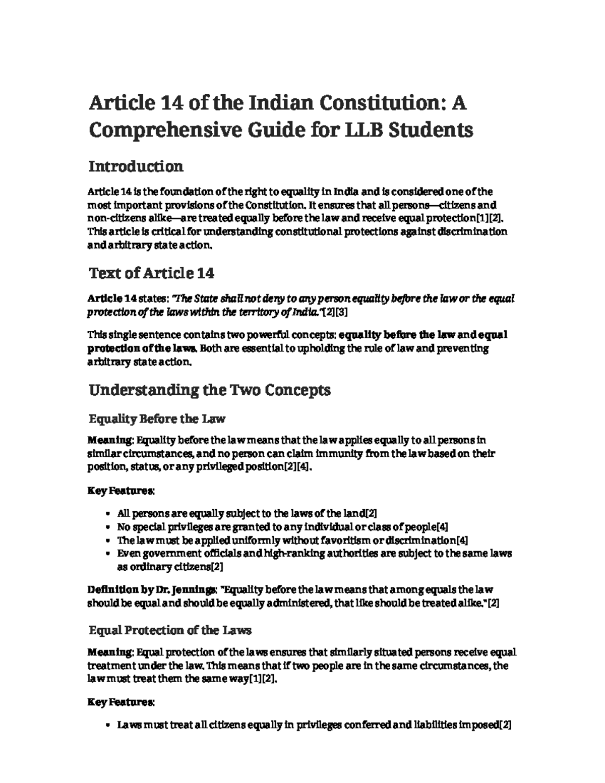 Article 14 of the Indian Constitution: A Detailed Overview for LLB ...