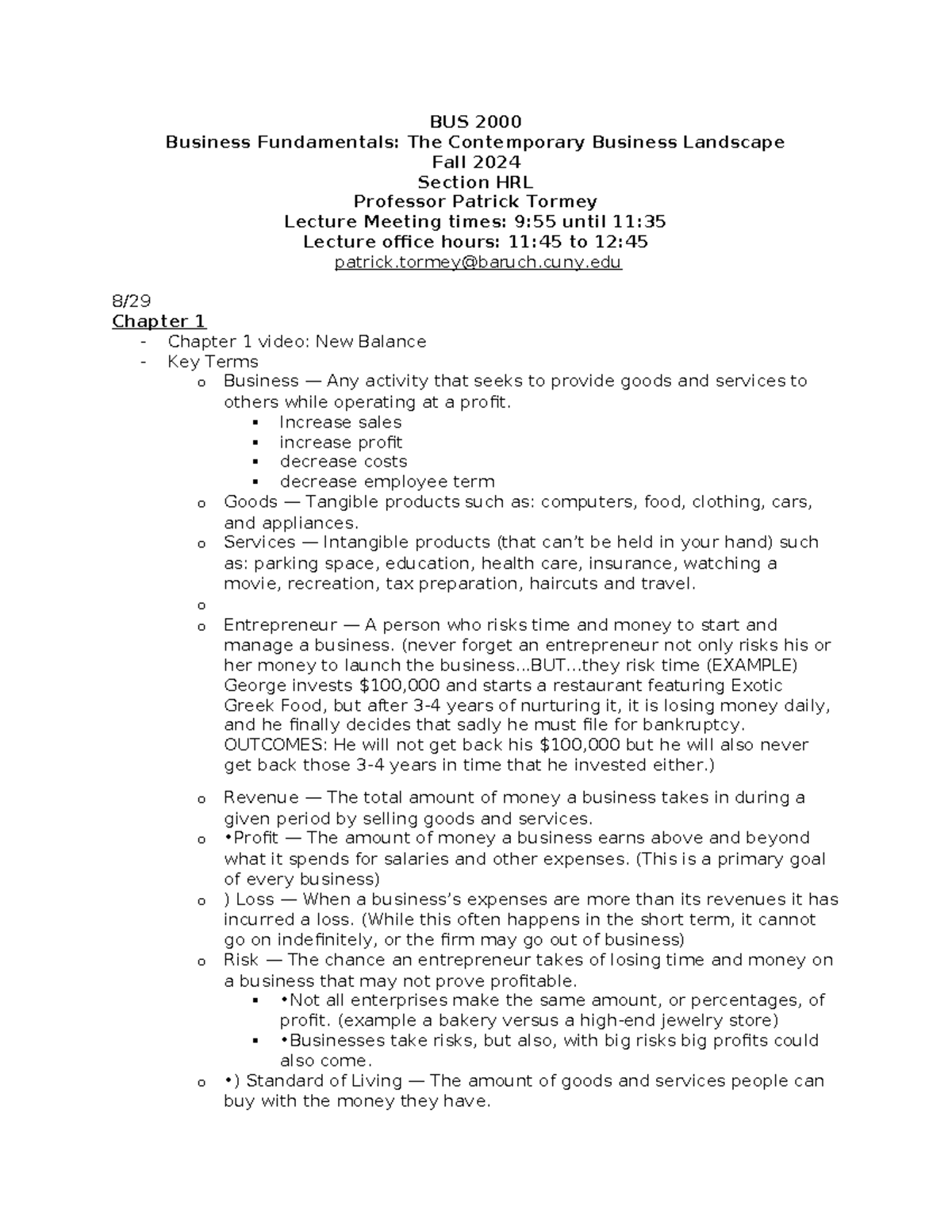 BUS 2000 Final Exam Lecture Notes on Business Fundamentals - Studocu