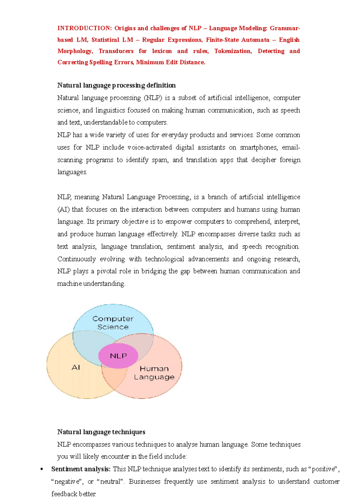 NLP UNIT-1: Origins, Techniques, and Challenges in Language Modeling ...