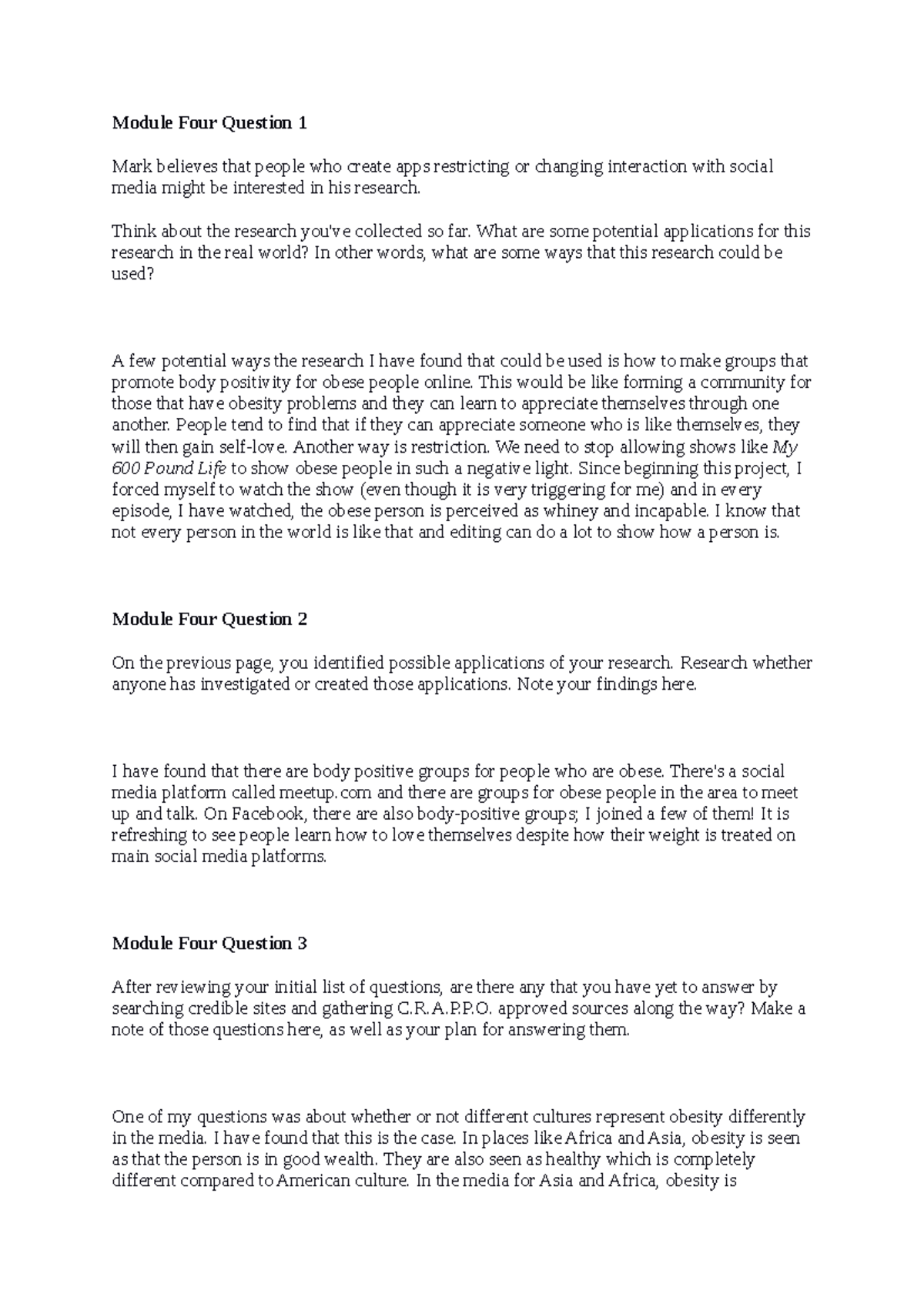 SCS 200 Applied Social Sciences Module 4 Research Applications Analysis ...