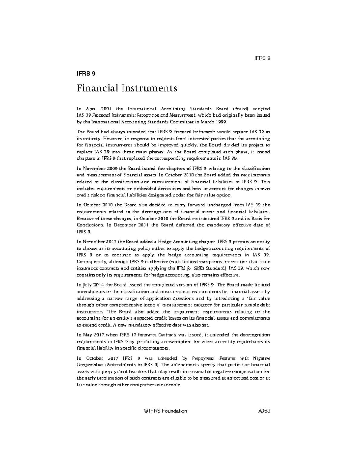 IFRS 9 Financial Instruments: Comprehensive Overview and Updates - Studocu