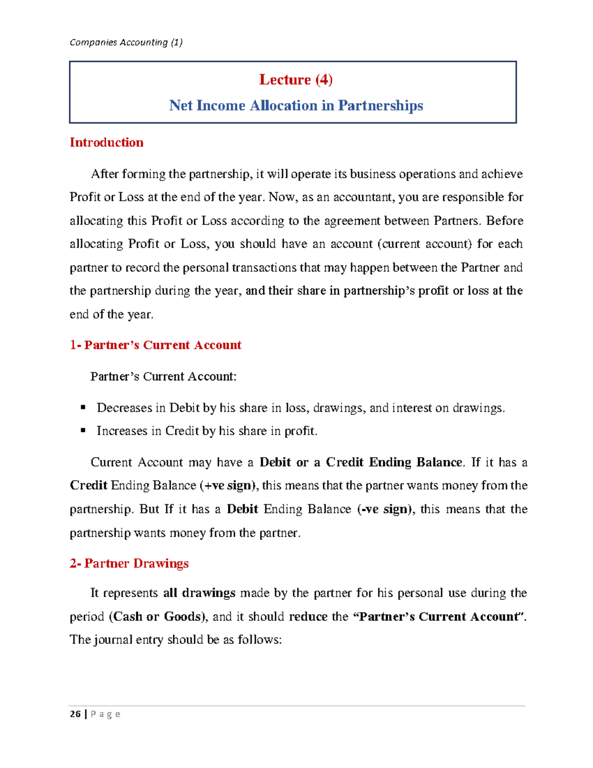 Net Income Allocation & Journal Entries in Partnership Acct. (ACCT 101 ...