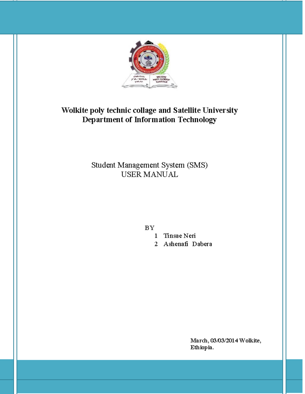 User Manual for Student Management System (SMS) - UM - Studocu
