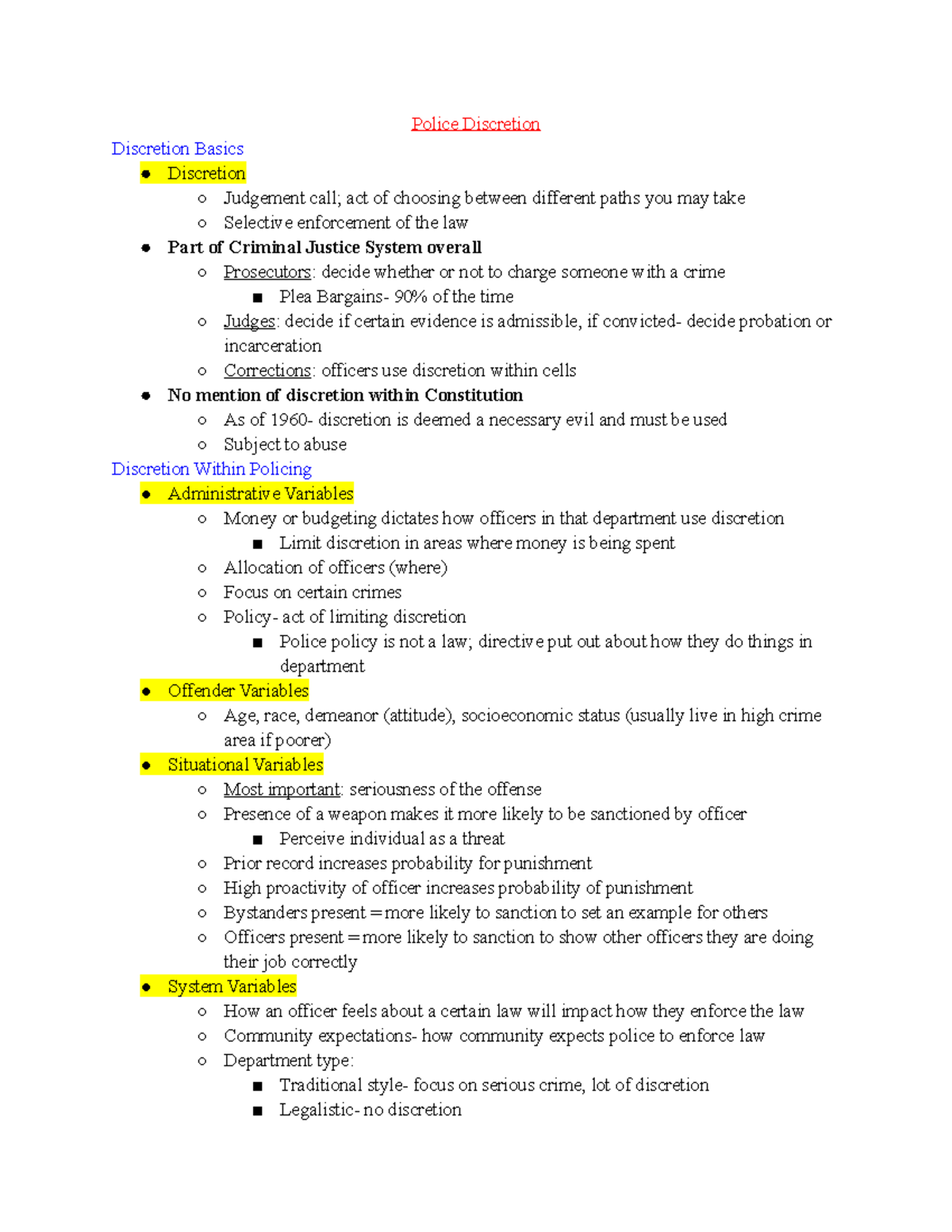 Police Discretion - Petrocelli - Police Discretion Discretion Basics ...