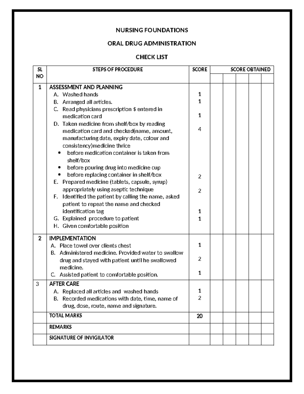 Oral medication - Nil - NURSING FOUNDATIONS ORAL DRUG ADMINISTRATION ...