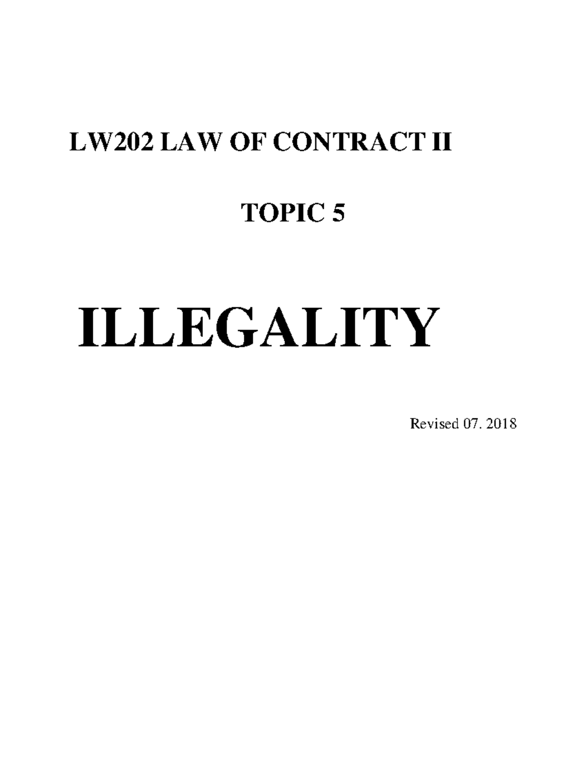 LW202 T5 Illegality - Comprehensive Topic Guide Notes - Studocu