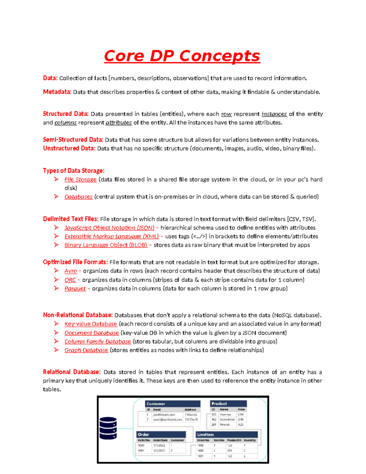 Azure DP Fundamentals: Core Concepts of Data Processing and Storage ...