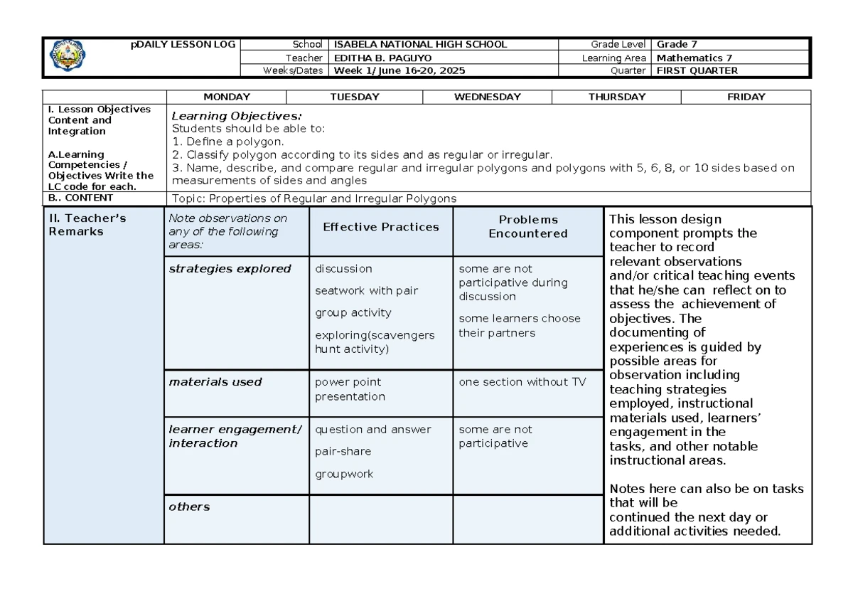 ACCOMPLISHMENT REPORT 2025: JUNE & MAY Activities Overview - Studocu