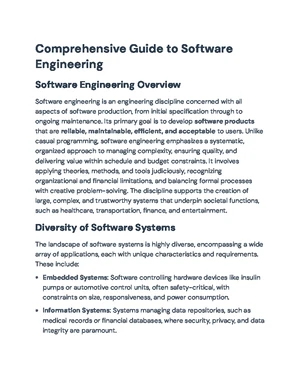 Software Engineering - Study Notes & Assignments - Studocu