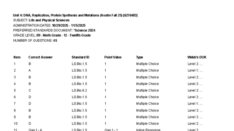 Unit 4: DNA, Replication, Protein Synthesis & Mutations Answer Key ...
