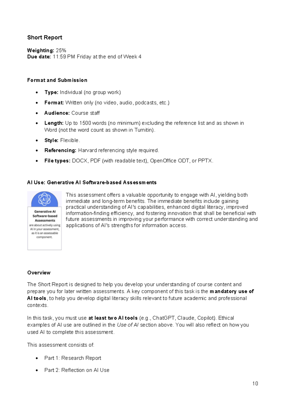 PHYS1160 Short Report Guidelines: AI Use & Research Topics - Studocu