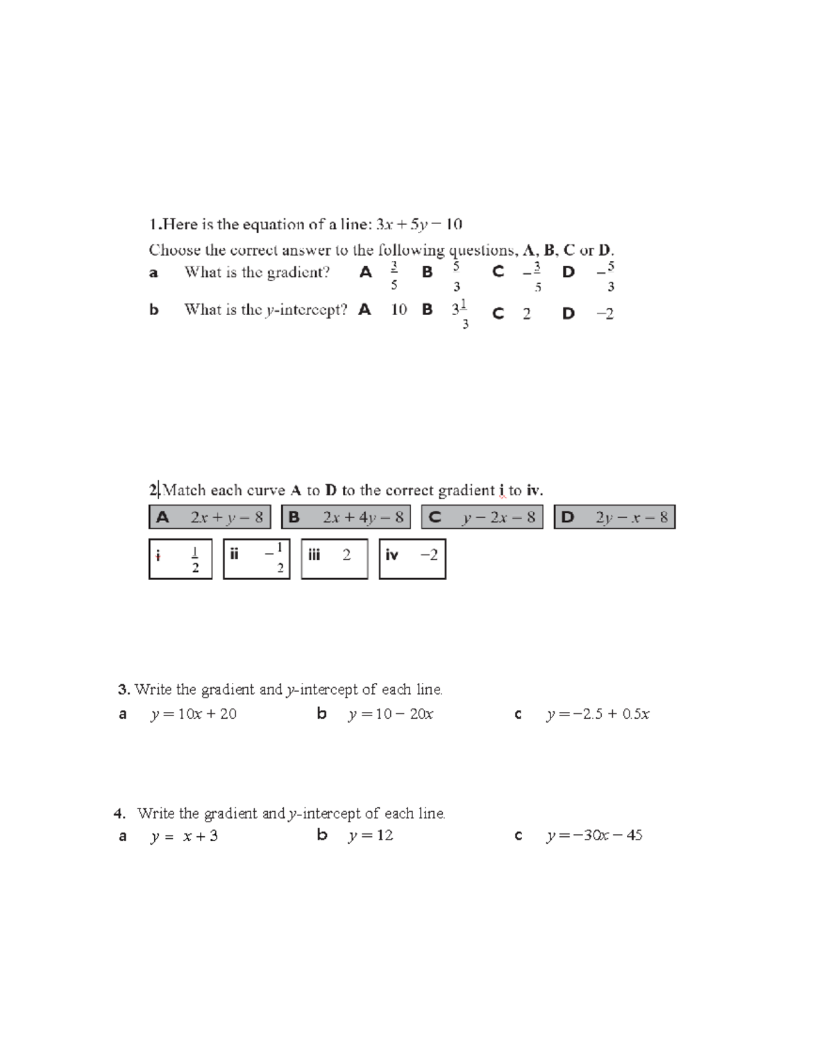 Homewoork F3 - Past questions - College Algebra - Write the gradient ...
