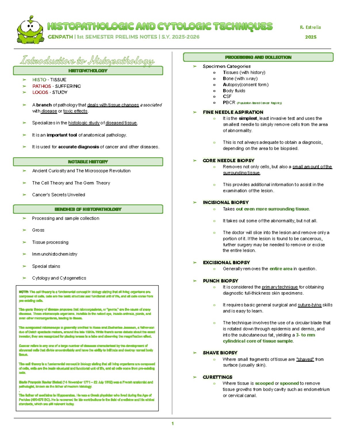 Genpath Prelims 1st Sem Notes: Pathology & Tissue Analysis - Studocu